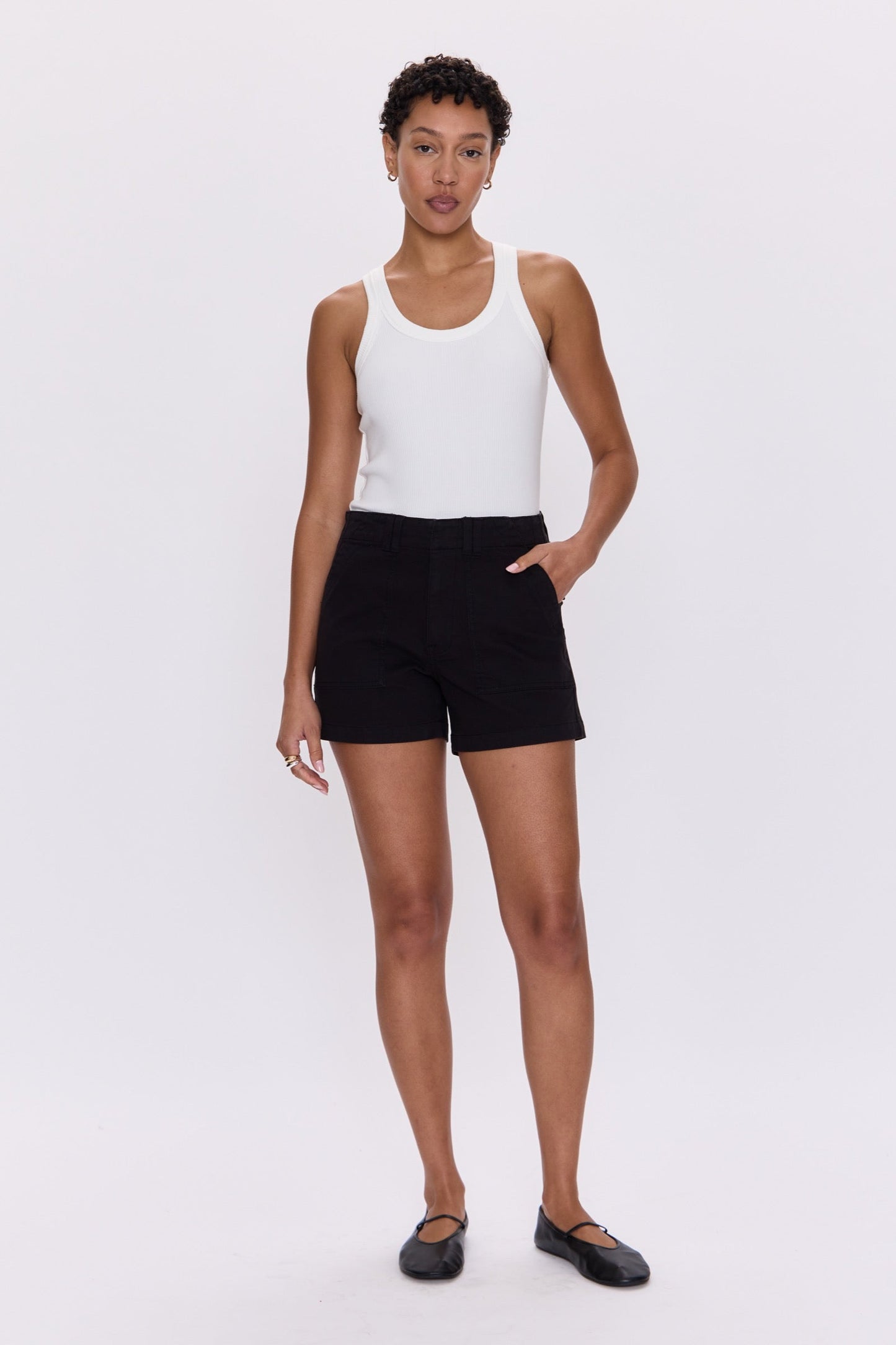 Marissa High Rise Utility Short - Noir