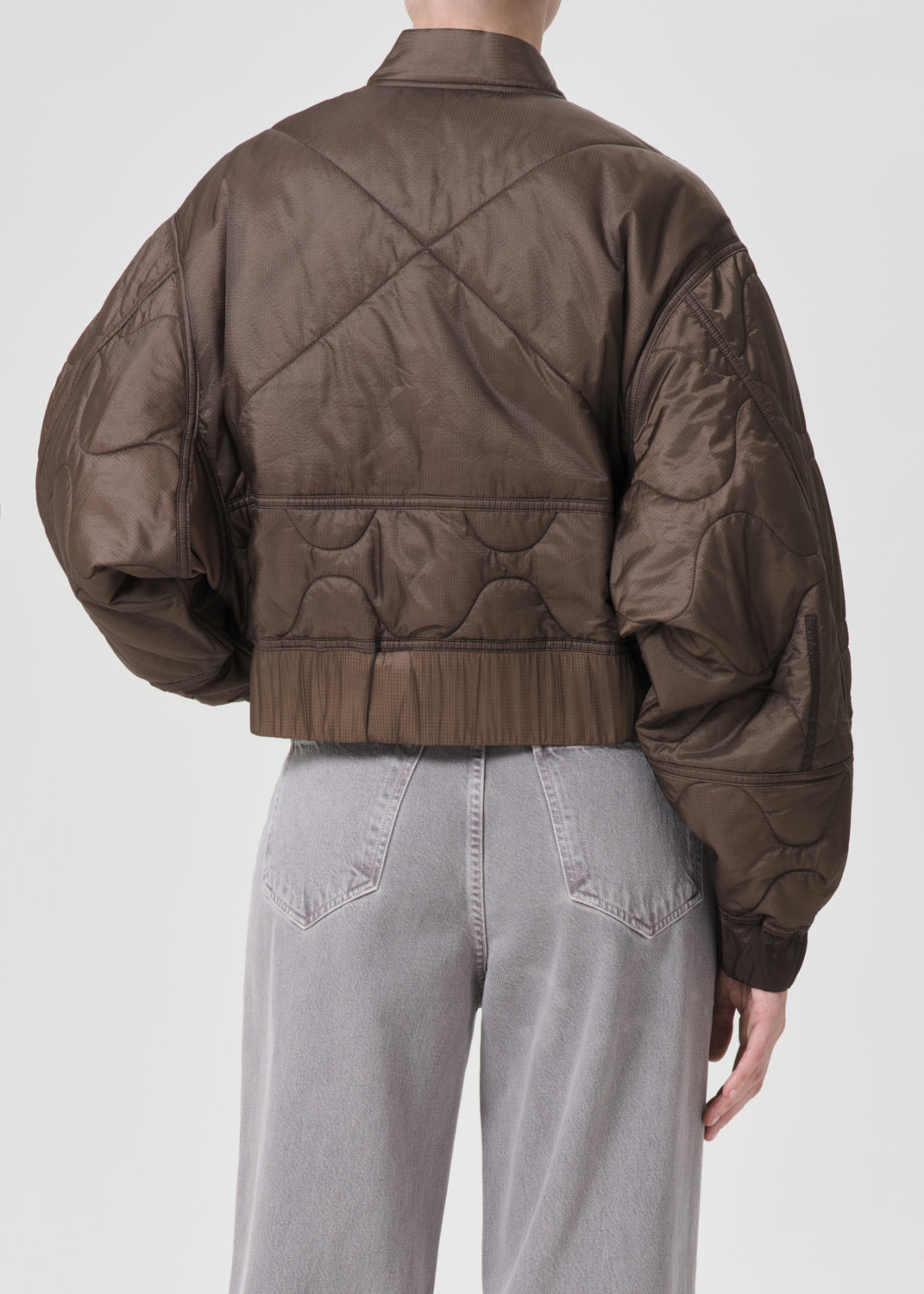 Shoreditch Ski Club x AGOLDE Iona Quilted Jacket in Taupe