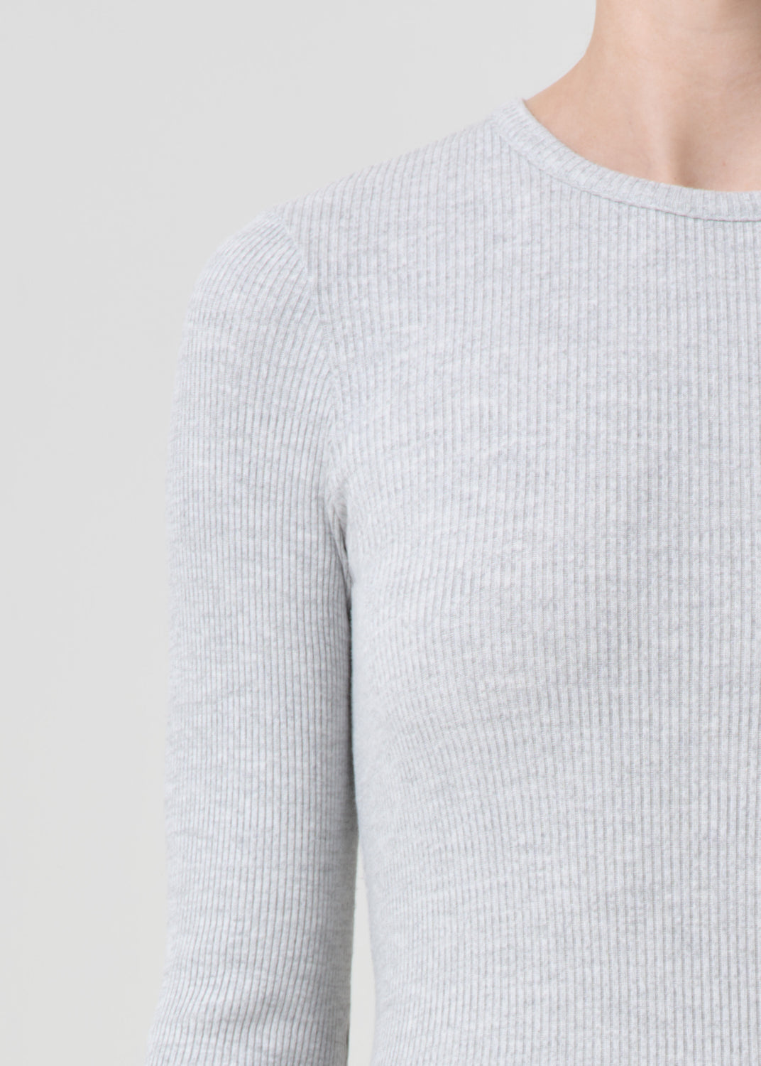 Alma Shrunken Crewneck in Brushed Grey Heather