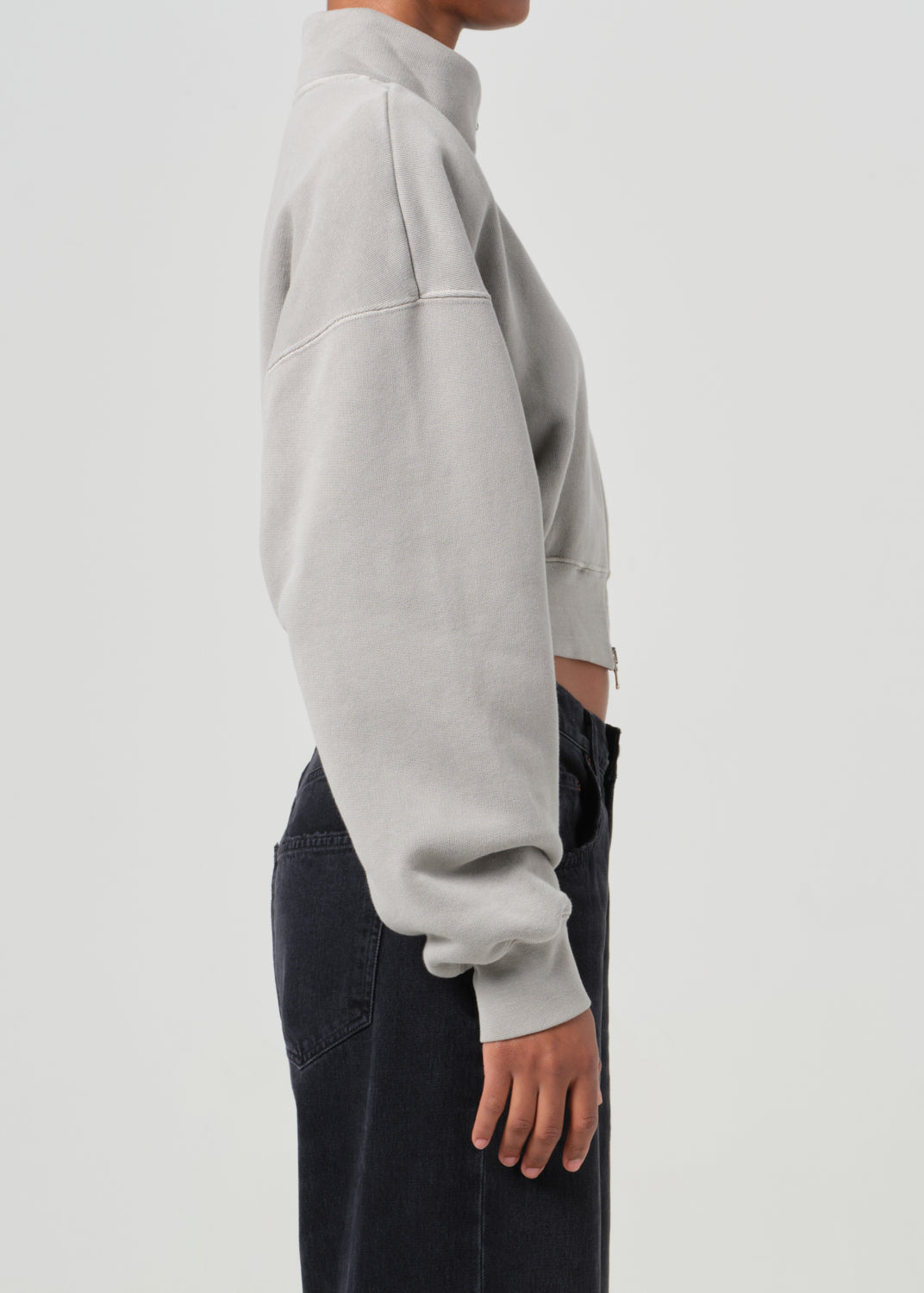 Asta Zip Sweatshirt in Drab