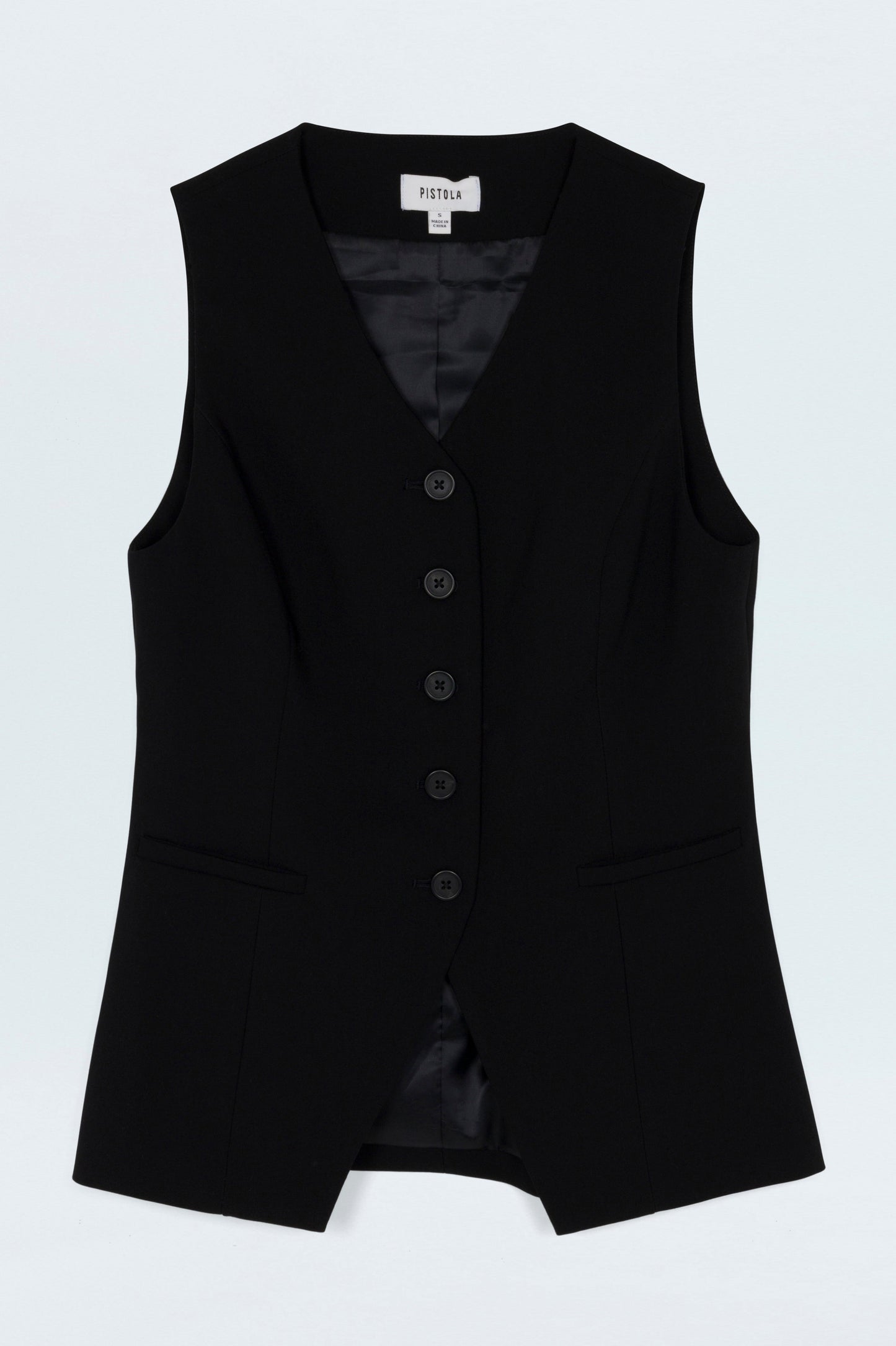 Lila Fitted Vest - Black