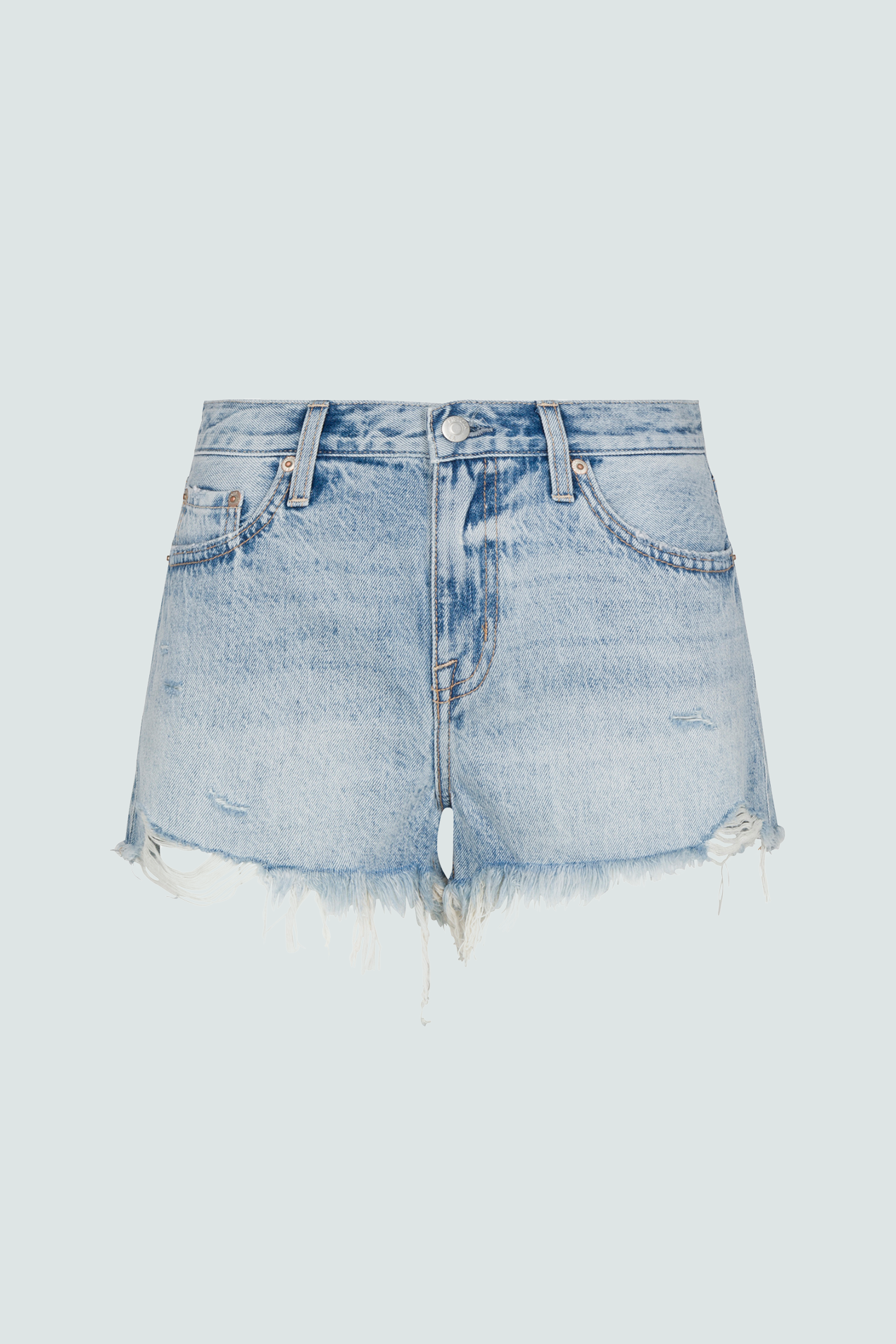 Gigi Low Rise Short - Vivid Distressed