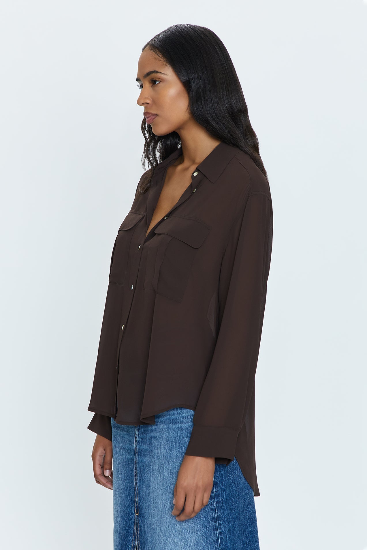 Reese Sheer Shirt - Dark Roast