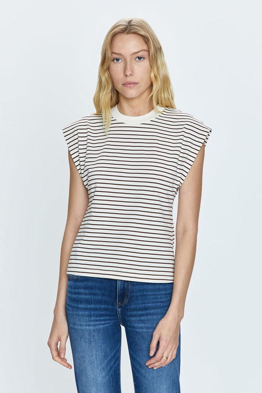 Marina Tee - Chestnut Stripe