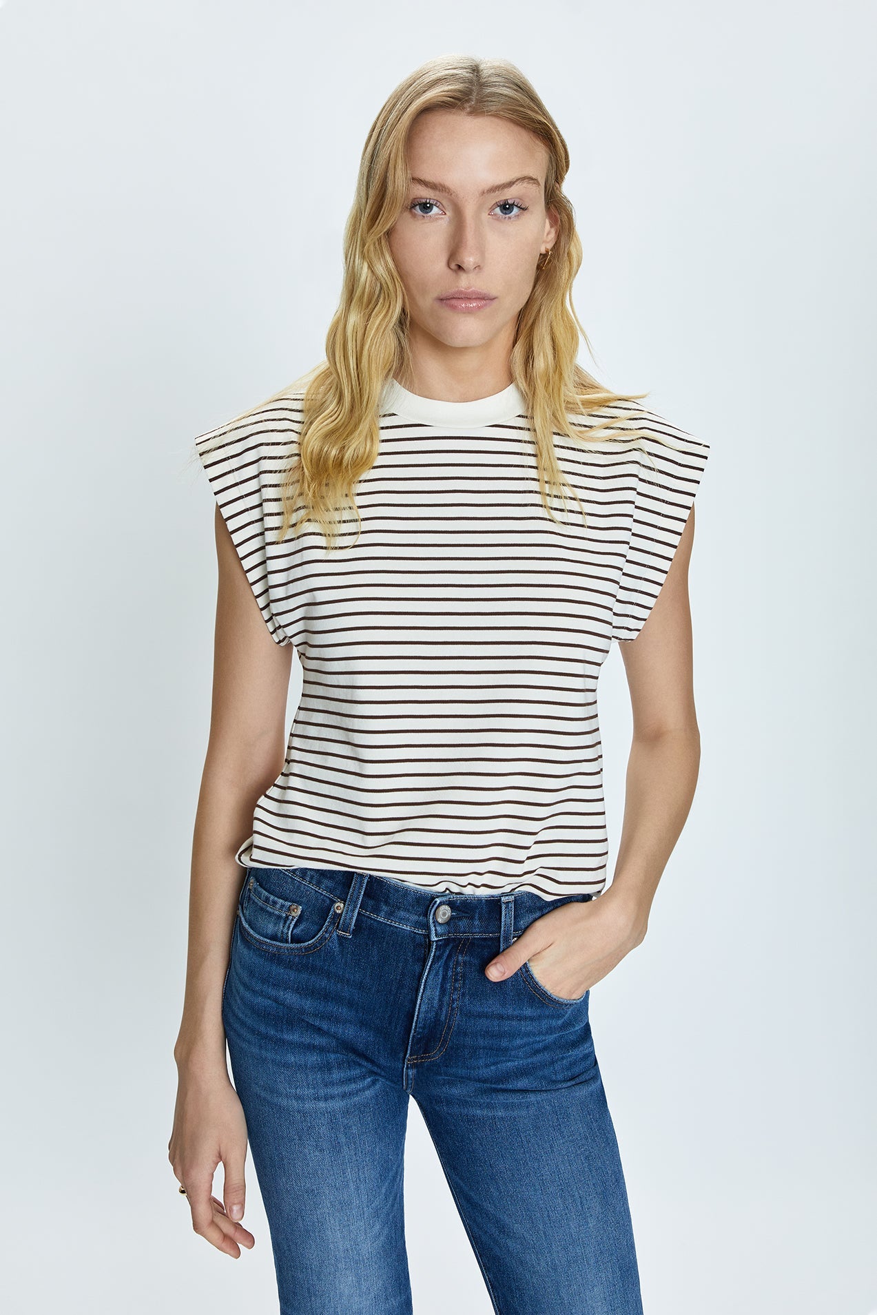 Marina Tee - Chestnut Stripe