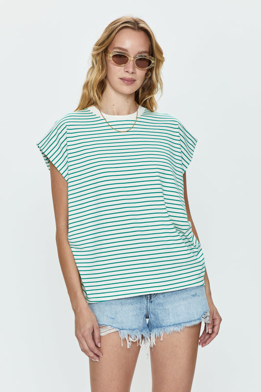 Trina Muscle Tee - Vert Stripe