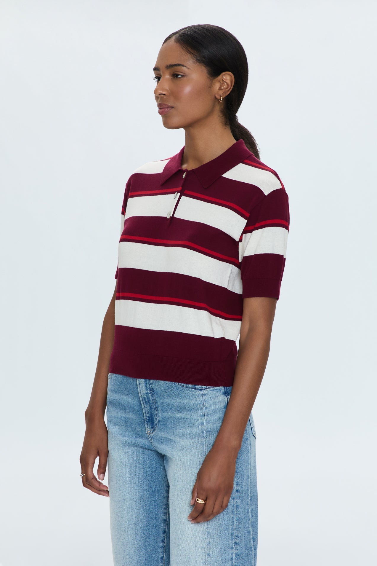 Drea Polo - Ruby Sangria Stripe