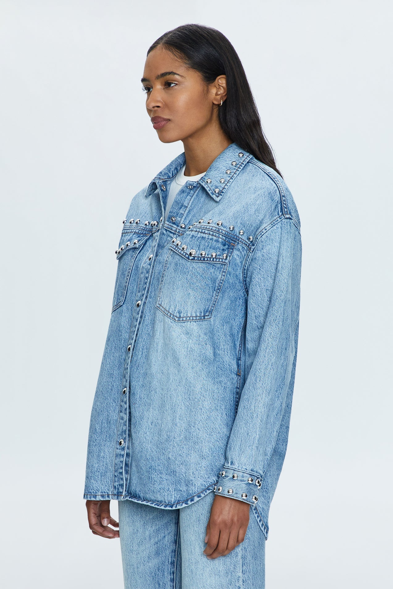 Mandy Denim Shacket - Satellite