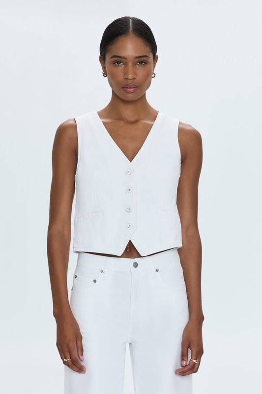 Vero Denim Vest - White